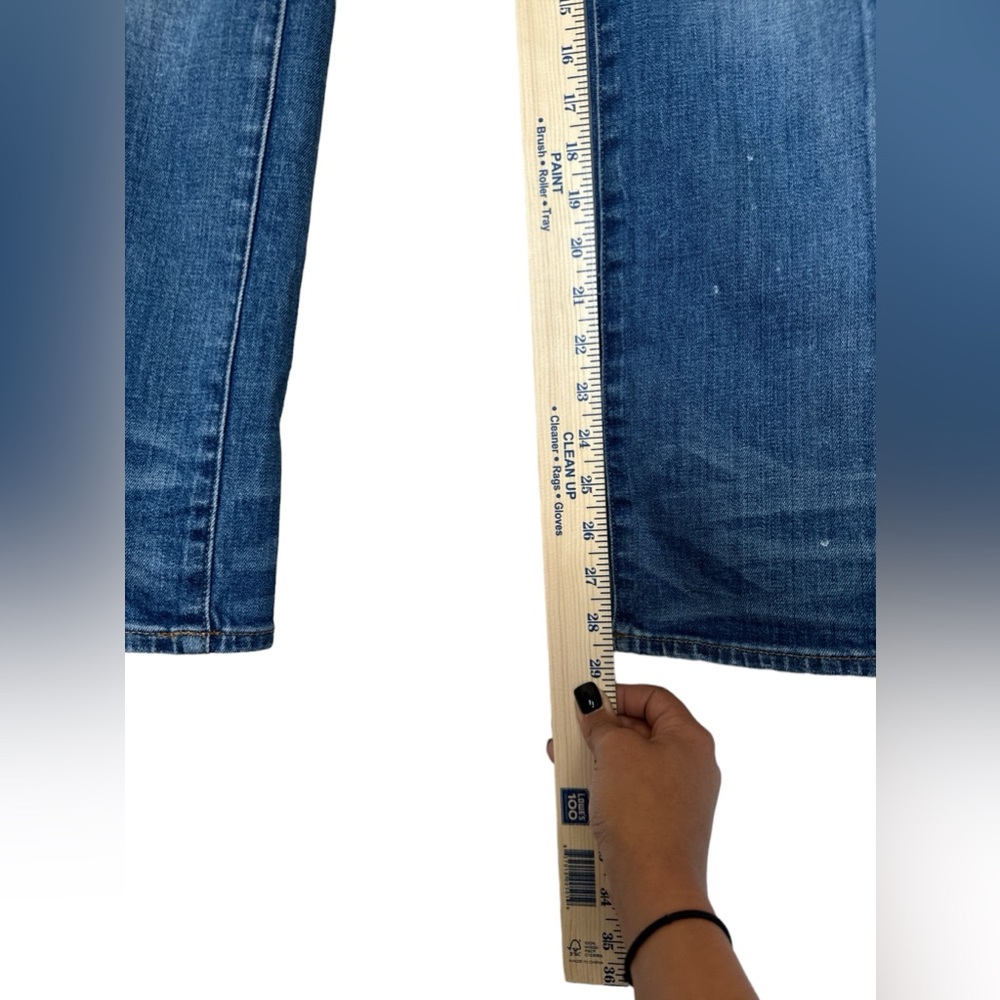 Madewell Distressed Medium/ Dark Wash Slim‎ Boy Jean, Size 24 - Picture 9 of 10